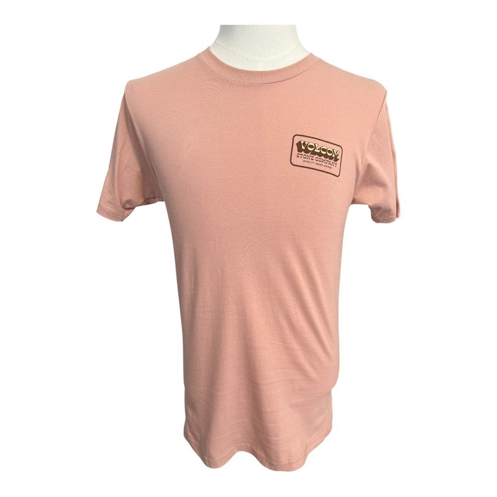 Volcom Stone Company T-Shirt Mens‎ Small Peach Graphic Logo Short Sleeve Tee NWT